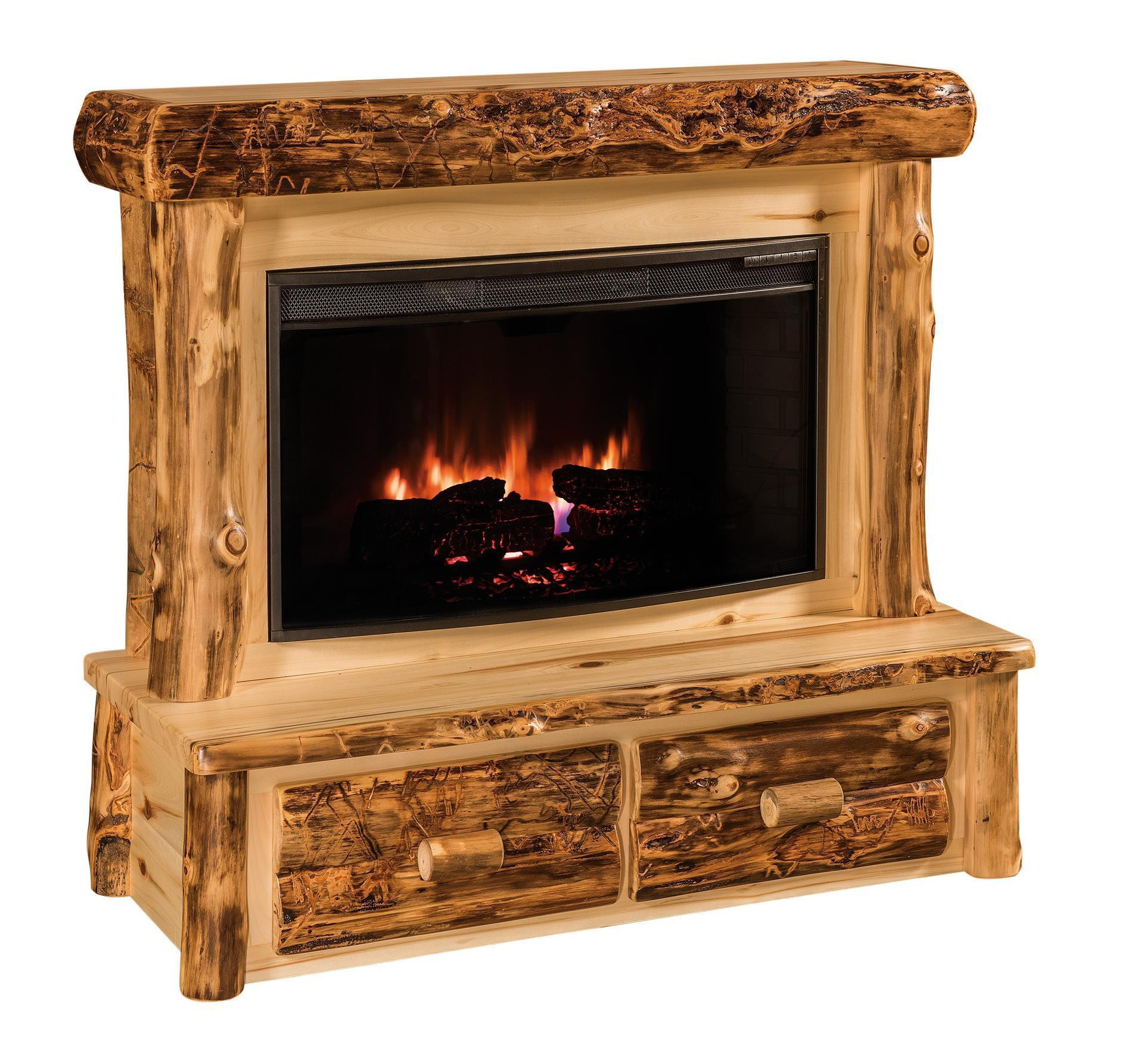 Amish Electric Fireplace
 Rustic Log Electric Fireplace from DutchCrafters Amish