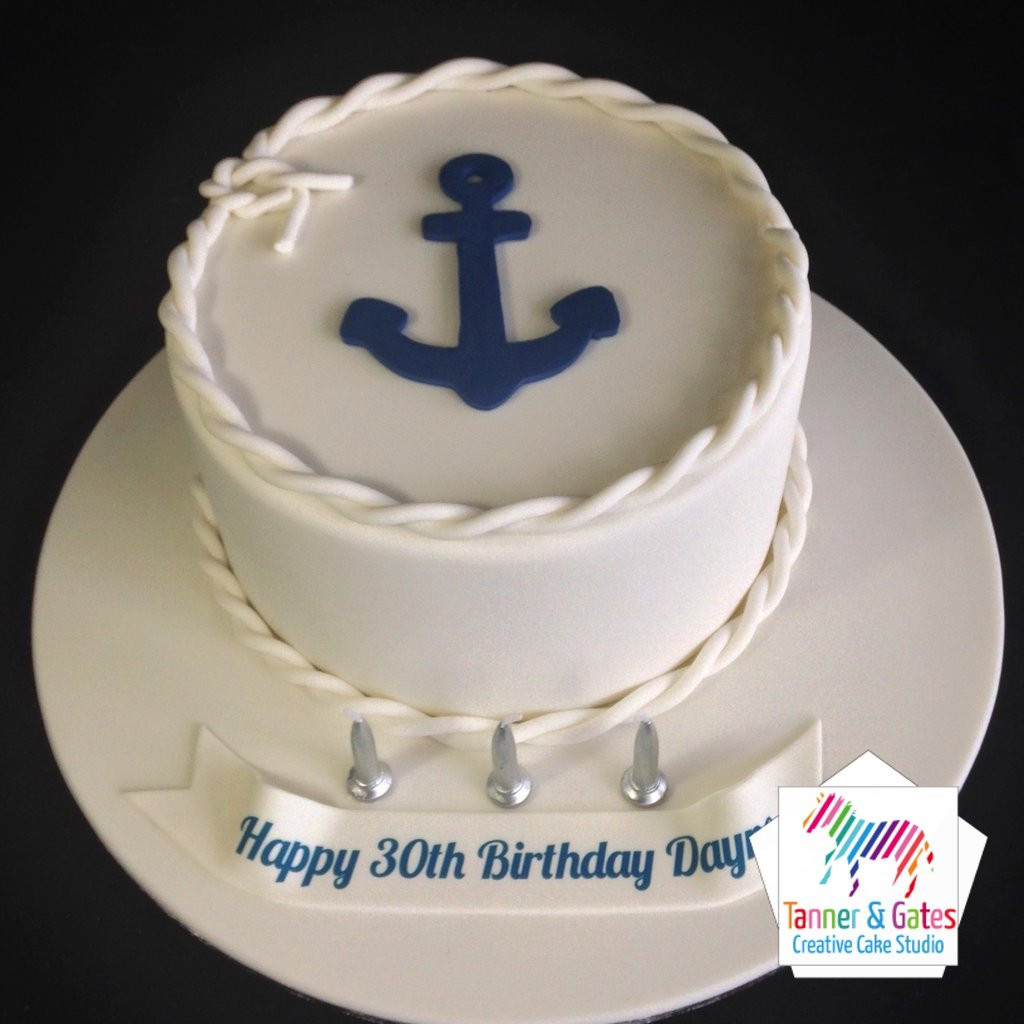 Anchor Birthday Cakes
 Anchor Nautical Birthday Cake – Tanner & Gates