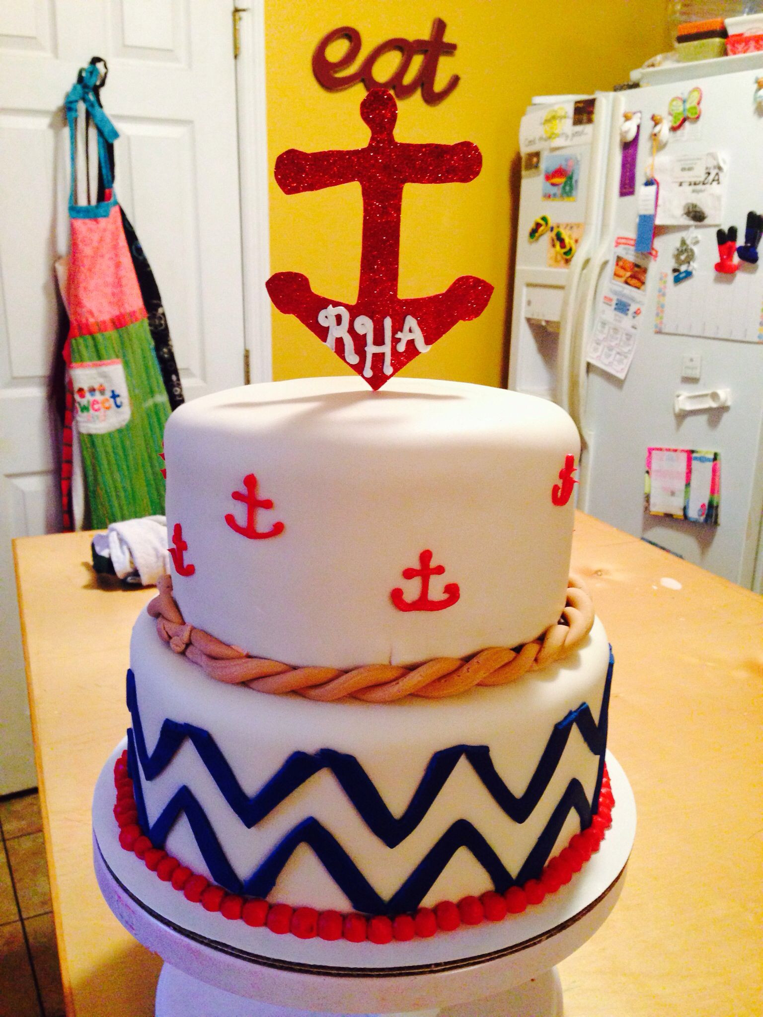 Anchor Birthday Cakes
 Anchors and chevron cake