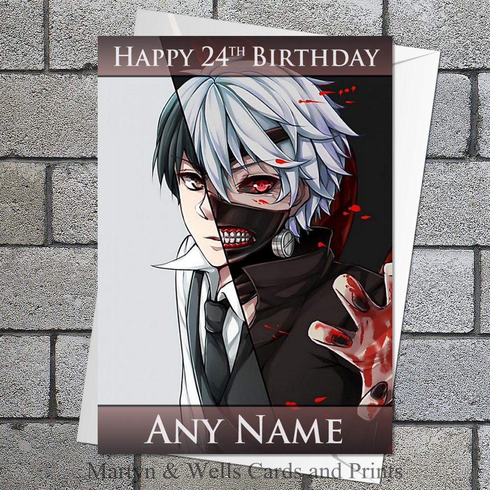 Anime Birthday Cards
 Tokyo Ghoul birthday card Kaneki Personalised plus