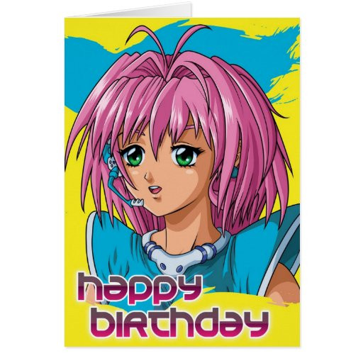 Anime Birthday Cards
 Anime Girl Birthday Card