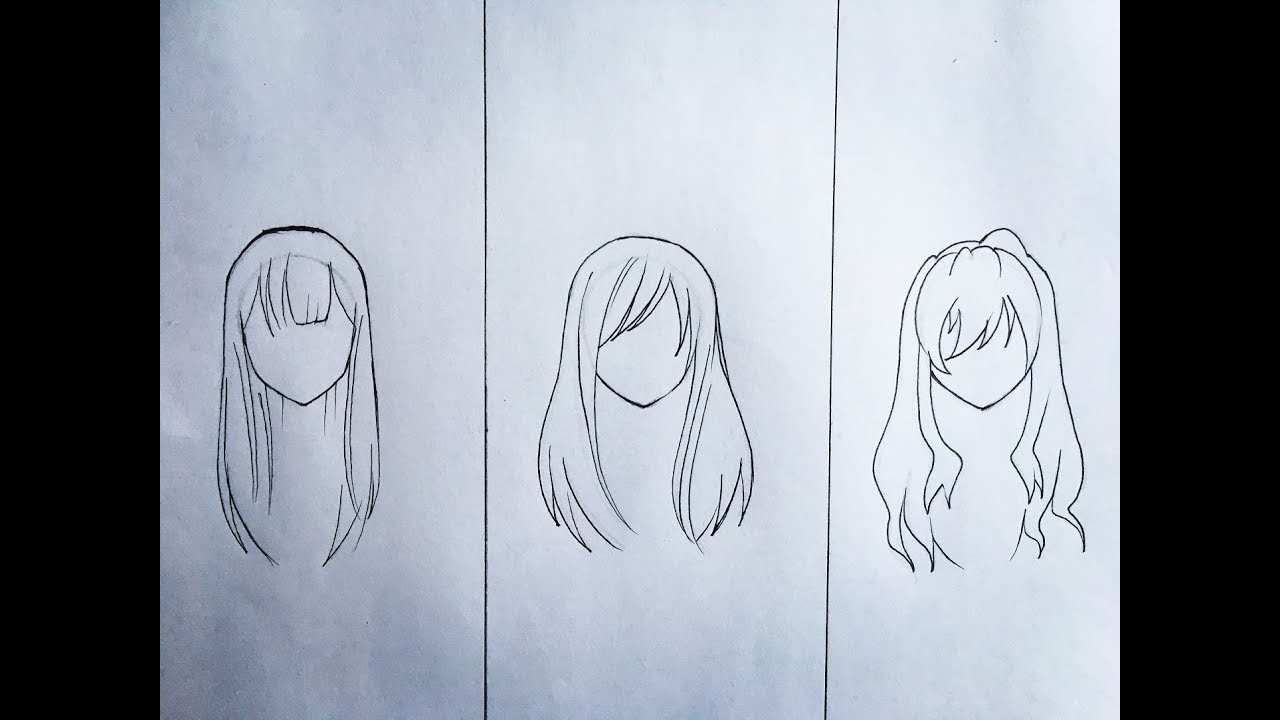 Anime Hairstyles Drawing
 How to draw female anime hair part 2