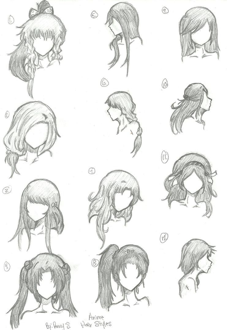 Anime Hairstyles Drawing
 Hair Styles 1 12 by animebleach14 on DeviantArt