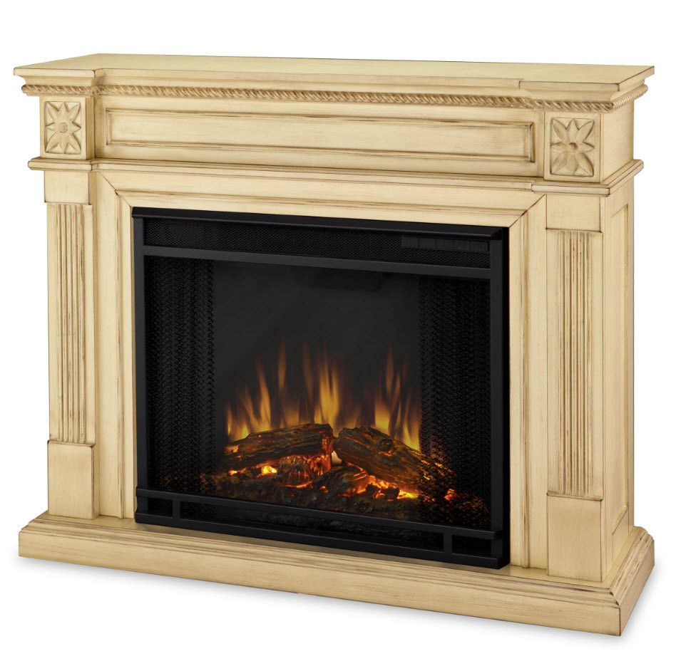 Antique White Electric Fireplace
 Electric Fireplaces from PortableFireplace