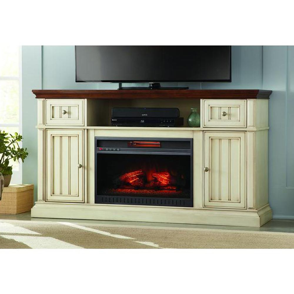 Antique White Electric Fireplace
 Home Decorators Collection Montauk Shore 60 in TV Stand