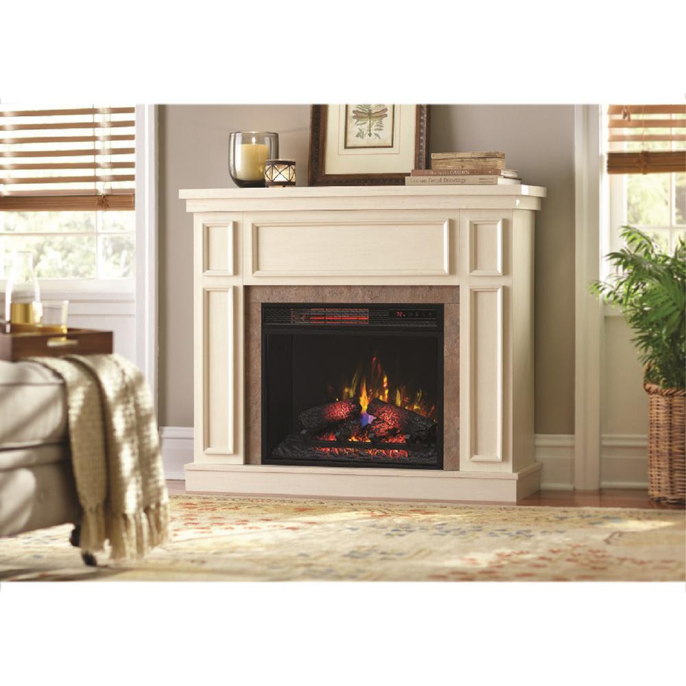 Antique White Electric Fireplace
 Home Decorators Collection Granville 43 in Convertible