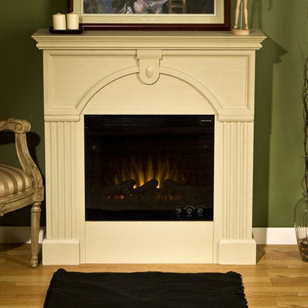 Antique White Electric Fireplace
 Luxemburg Antique White Electric Fireplace