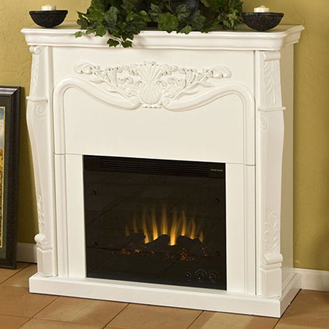 Antique White Electric Fireplace
 Vienna Antique White Electric Fireplace with Remote Free