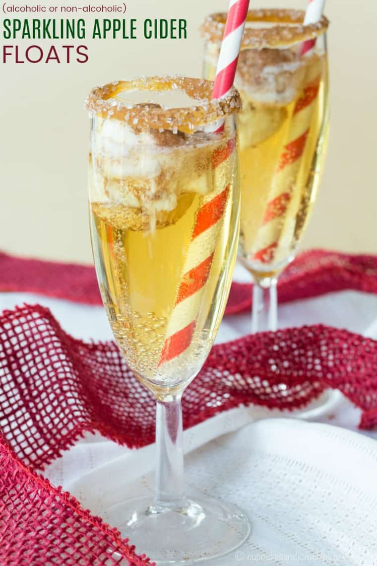 Apple Cider Cocktail Recipes
 Sparkling Apple Cider Float Cocktail or Mocktail