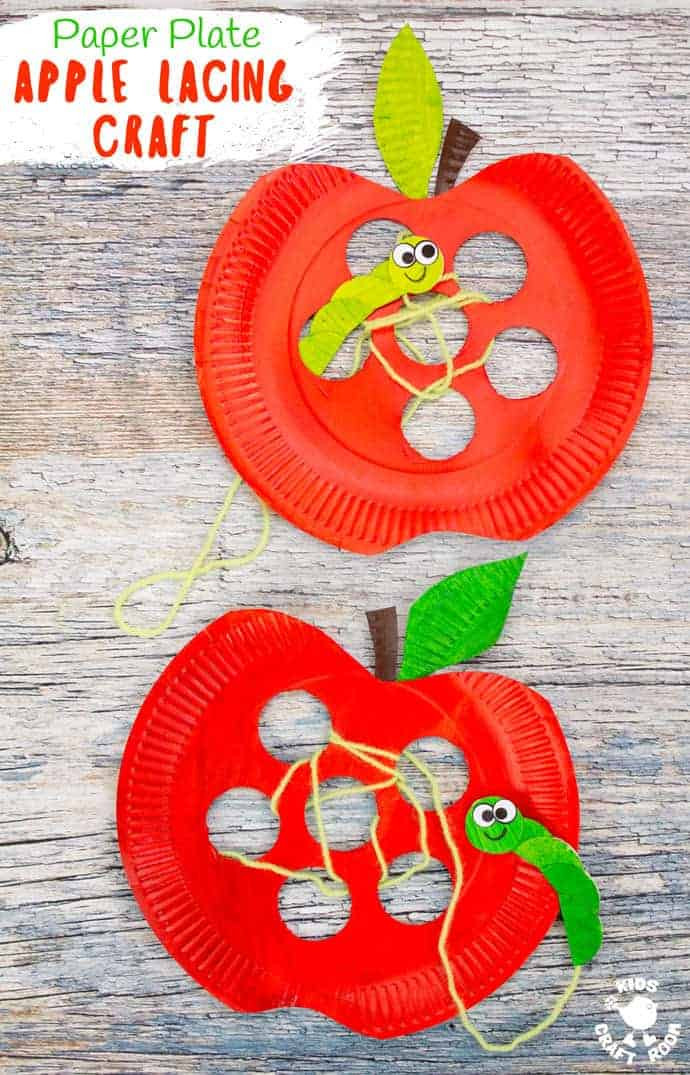 Apple Crafts For Kids
 Paper Plate Apple Lacing Craft Kids Craft Room