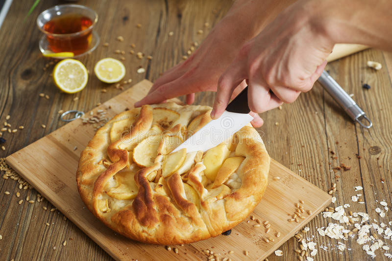Apple Pie Cook Time
 Sweet Cuts Apple Pie With Lemon Tea Stock Image