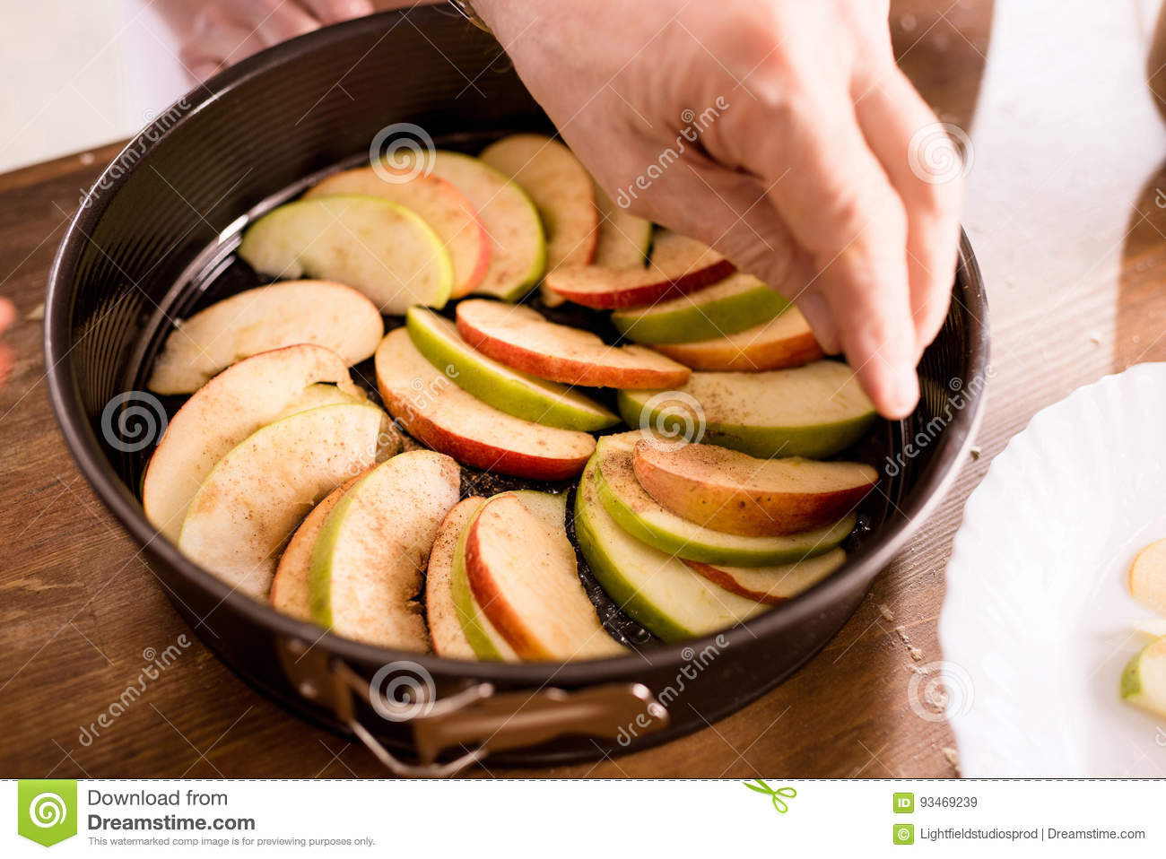 Apple Pie Cook Time
 Person cooking apple pie stock image Image of kitchen