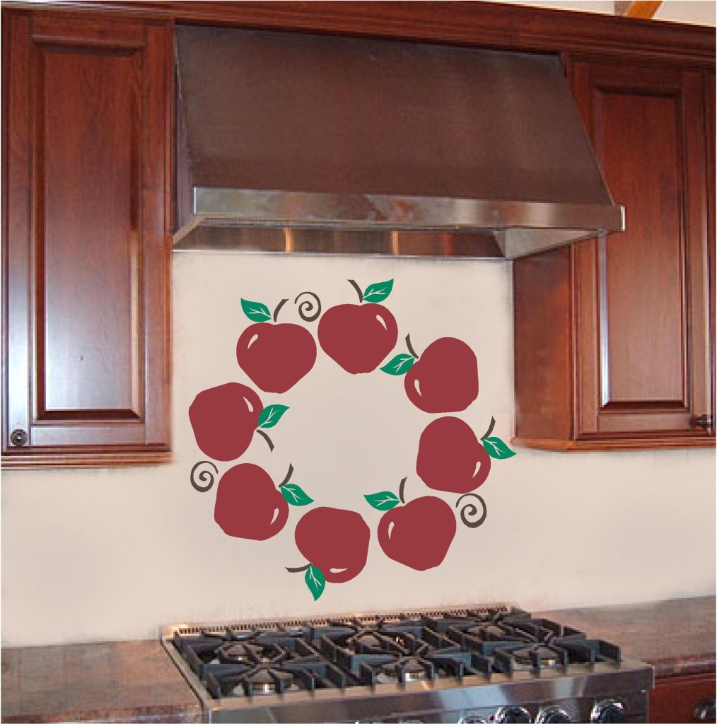 Apple Wall Decor For Kitchen
 Apple Wreath Kitchen Wall Sticker Vinyl Decal Decor Art