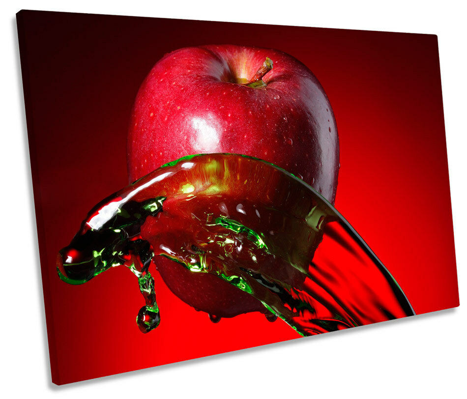 Apple Wall Decor For Kitchen
 Apple Fruit Kitchen Splash SINGLE CANVAS WALL ART Picture