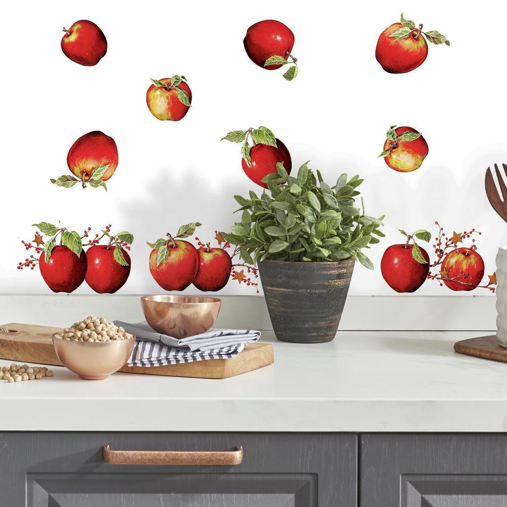 Apple Wall Decor For Kitchen
 40 New COUNTRY APPLES STARS & BERRIES WALL DECALS Stickers