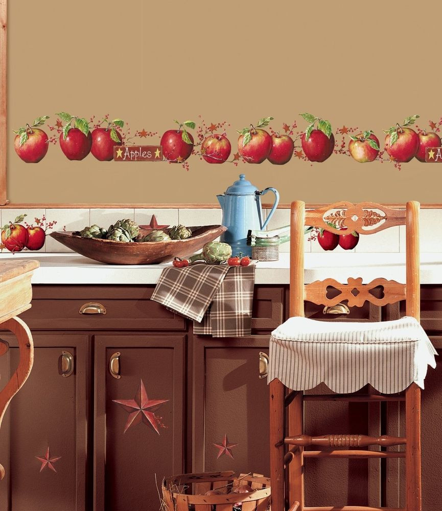 Apple Wall Decor For Kitchen
 Apples 40 BiG Wall Decals Country Stars Border Kitchen