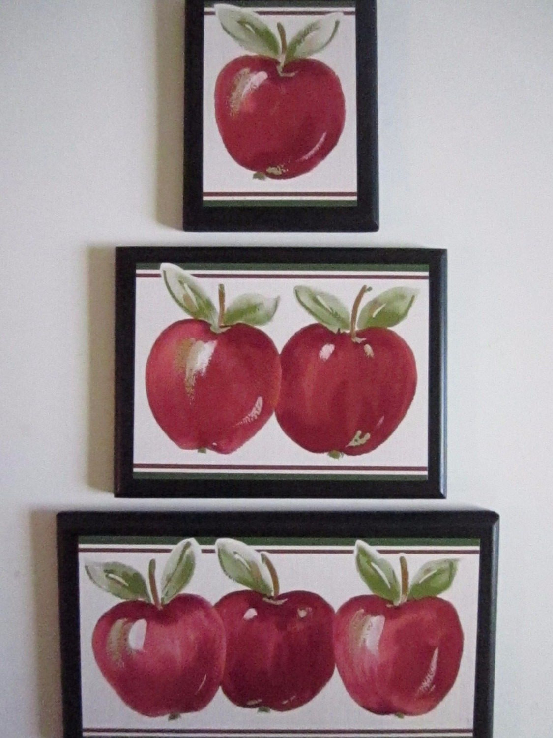 Apple Wall Decor For Kitchen
 Apple Signs set of 3 Kitchen Wall Decor by ozarkmtnhomestead