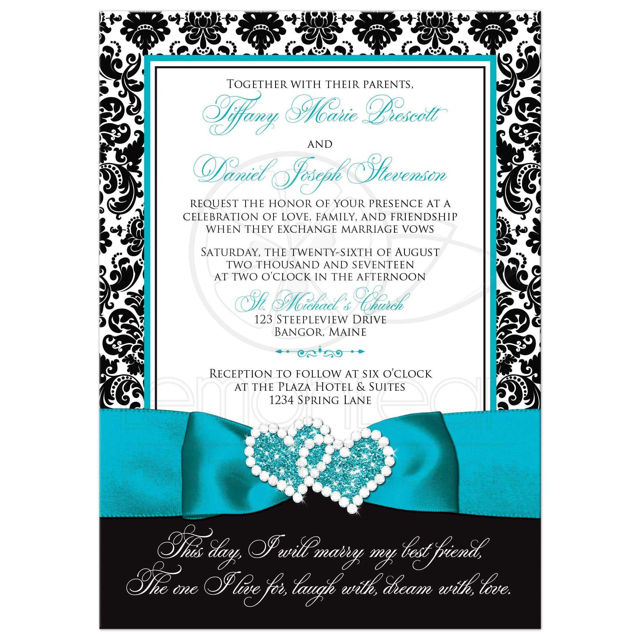 Aqua Wedding Invitations
 Wedding Invitation PHOTO Optional