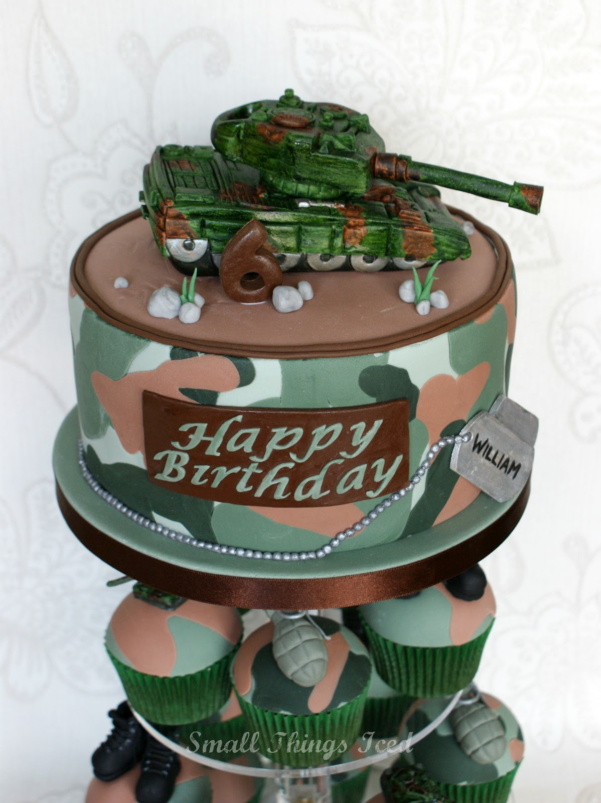 Army Birthday Cake
 Small Things Iced Army Theme Birthday Tower