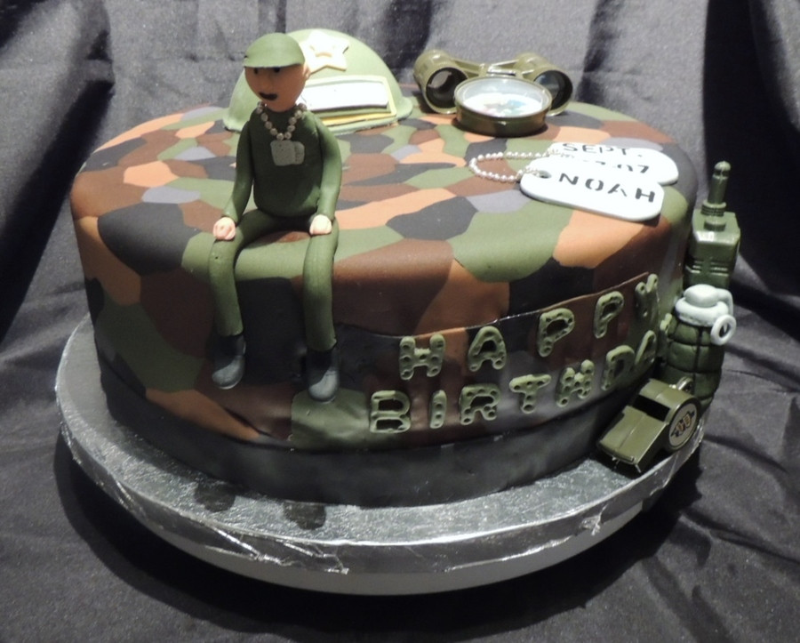 Army Birthday Cake
 Army Themed Birthday Cake CakeCentral