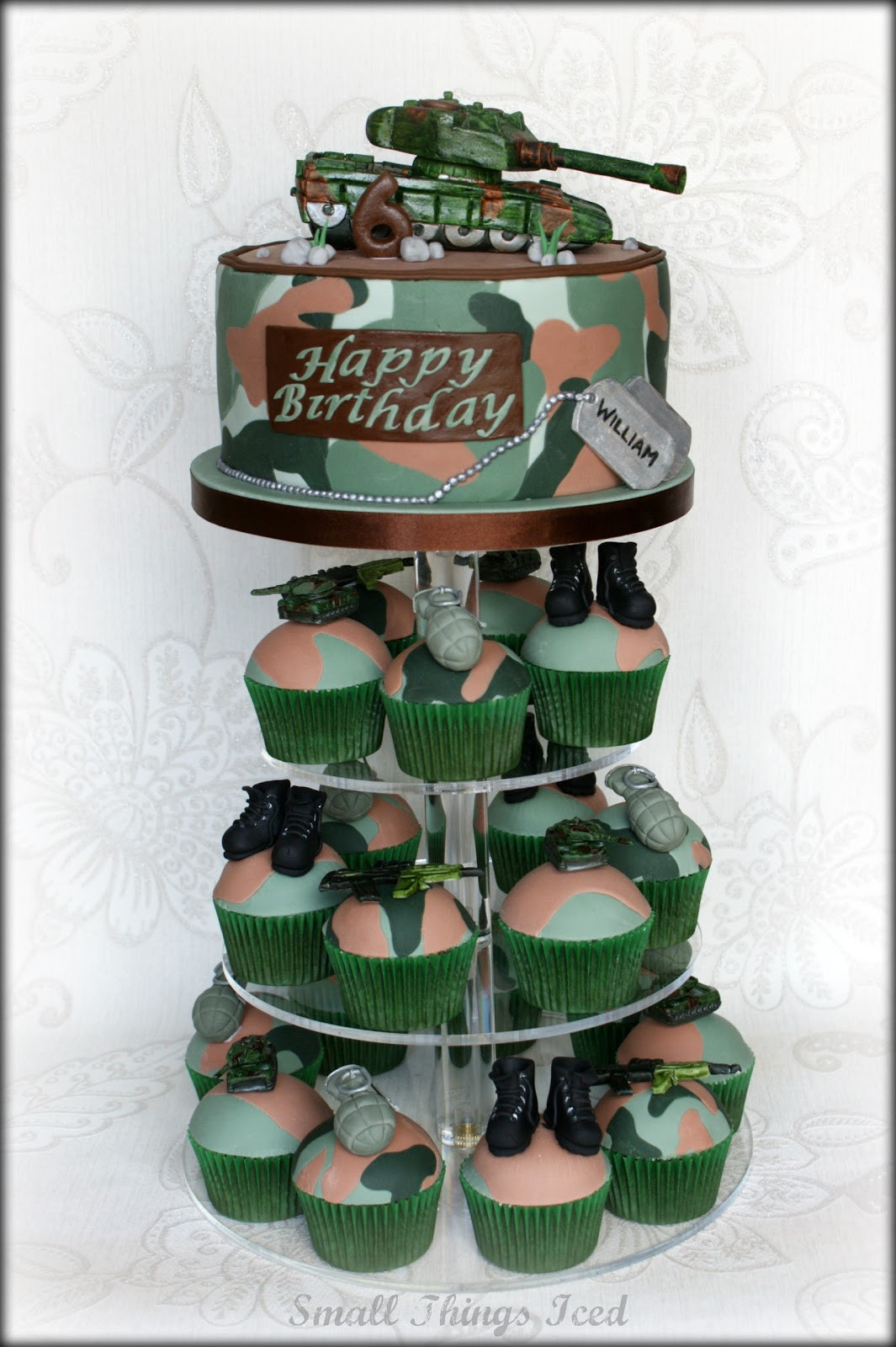 Army Birthday Cake
 Small Things Iced Army Theme Birthday Tower