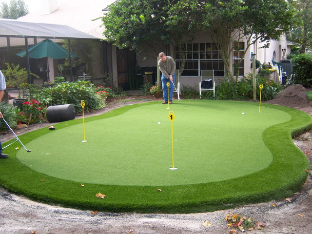 Artificial Putting Green Backyard
 Residential Synthetic Putting Green Eclectic