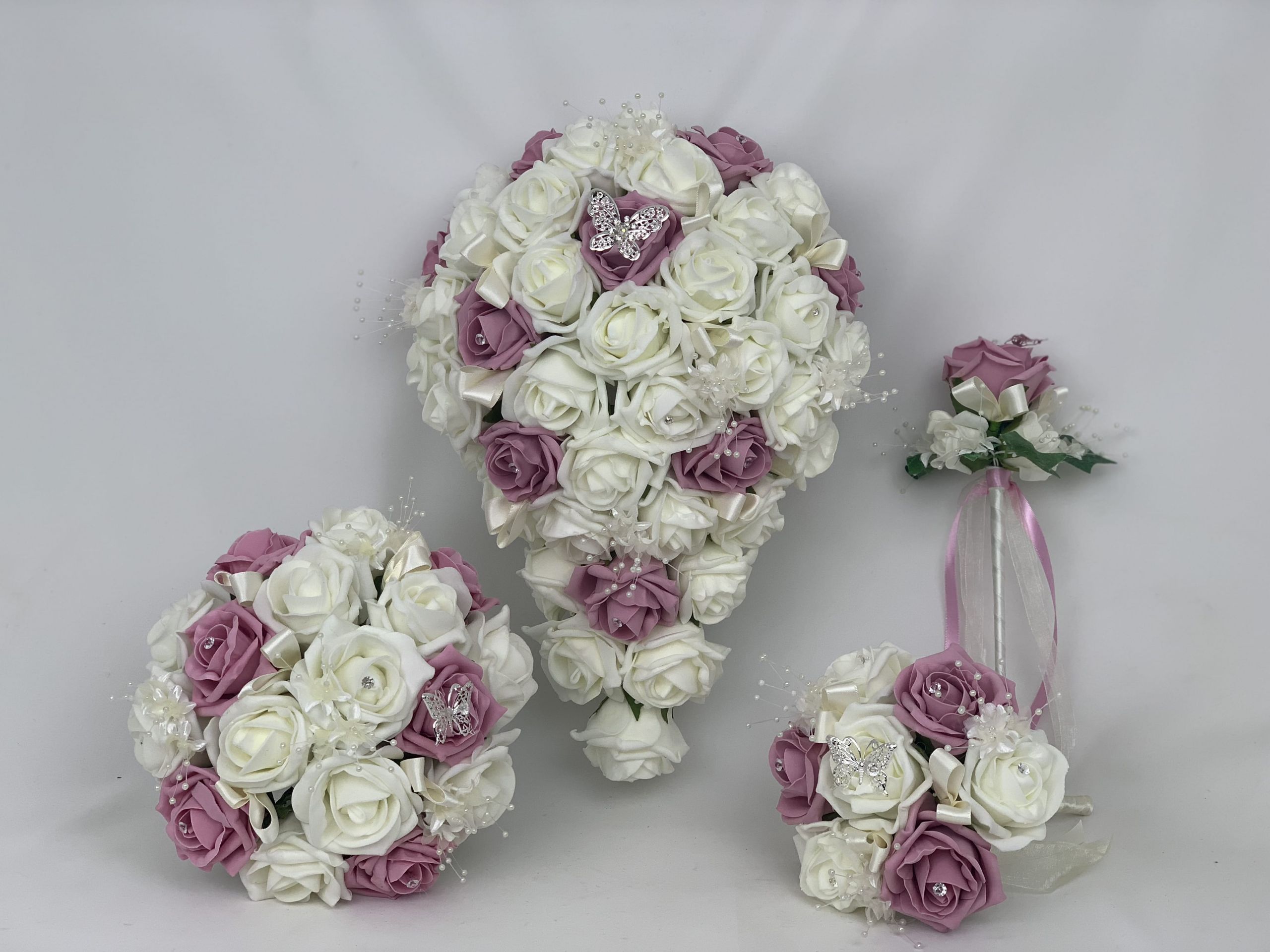 Artificial Wedding Flowers
 Artificial Wedding Flowers Package Butterfly Roses Ivory