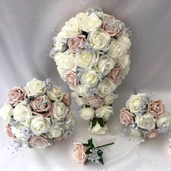 Artificial Wedding Flowers
 Artificial Wedding Flowers Package Butterfly Roses 2 colours