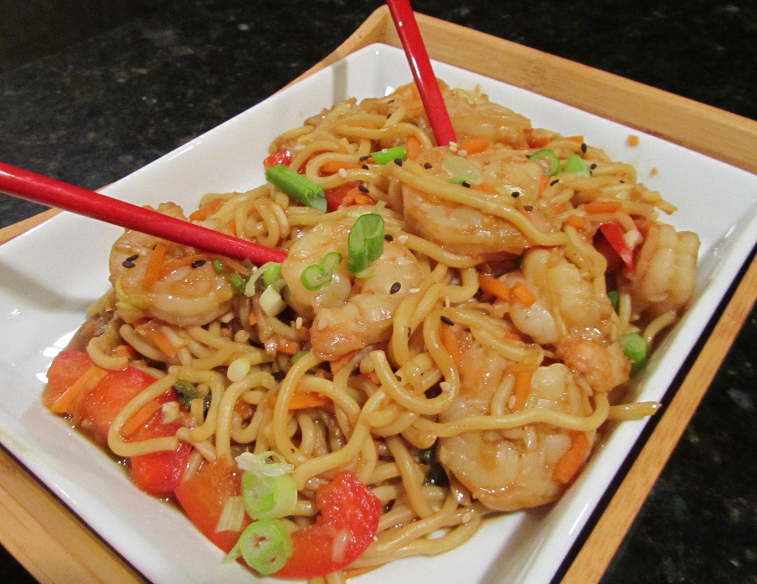 Asian Shrimp Noodles
 ASIAN SHRIMP AND NOODLES