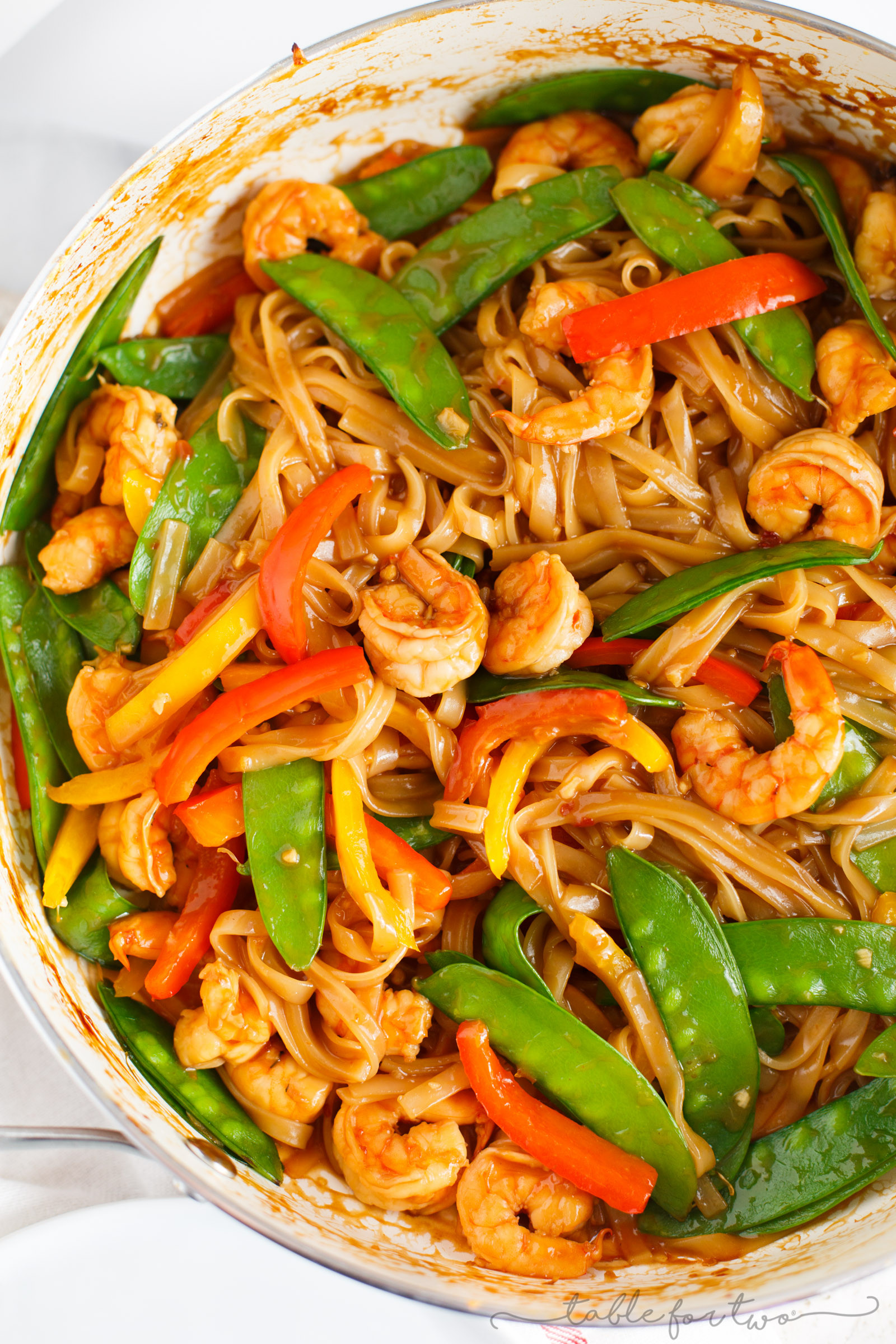 Asian Shrimp Noodles
 Ginger Garlic Shrimp Noodle Stir Fry Table for Two