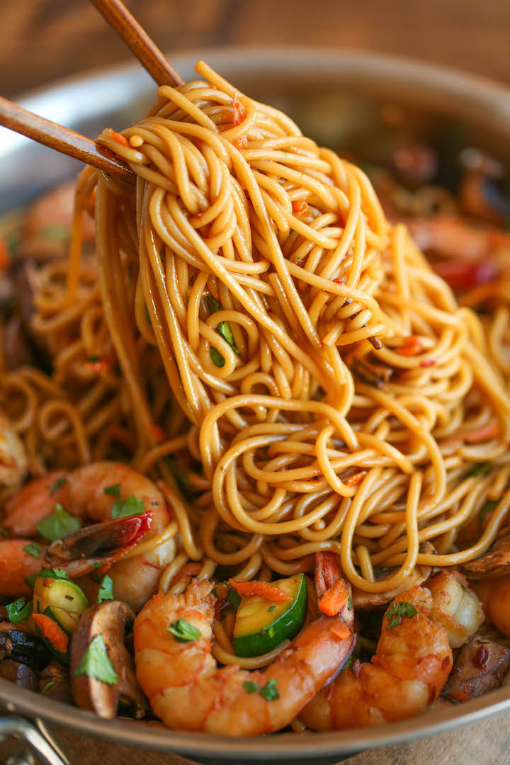 Asian Shrimp Noodles
 Asian Garlic Noodles Damn Delicious