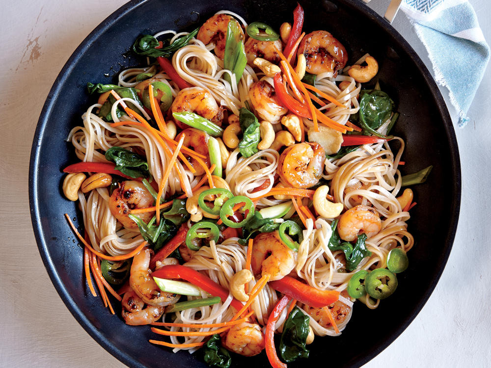 Asian Shrimp Noodles
 Chili Garlic Shrimp and Noodle Stir Fry Recipe