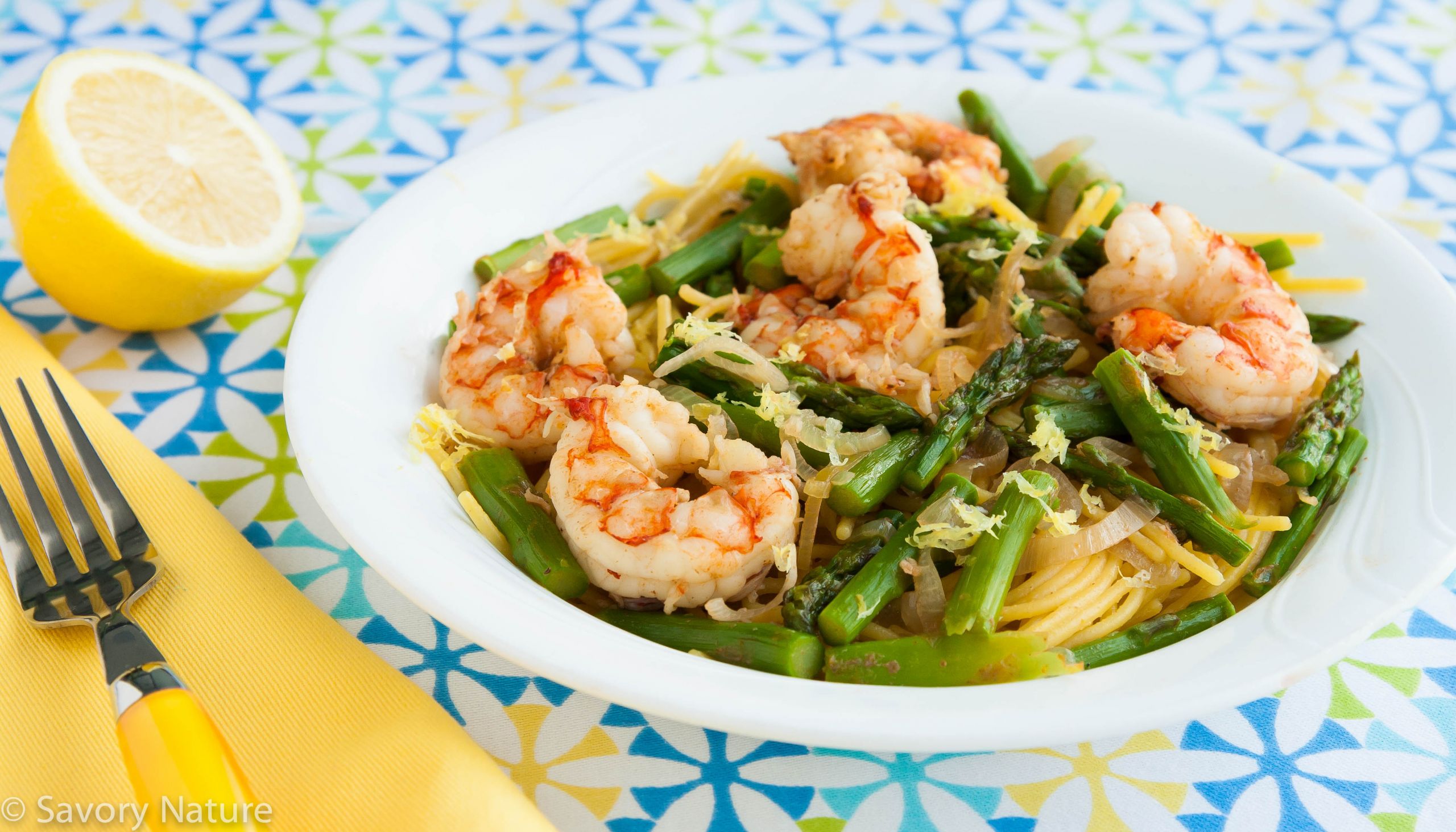 Asparagus Shrimp Pasta
 Shrimp and Asparagus Pasta Recipe Savory Nature