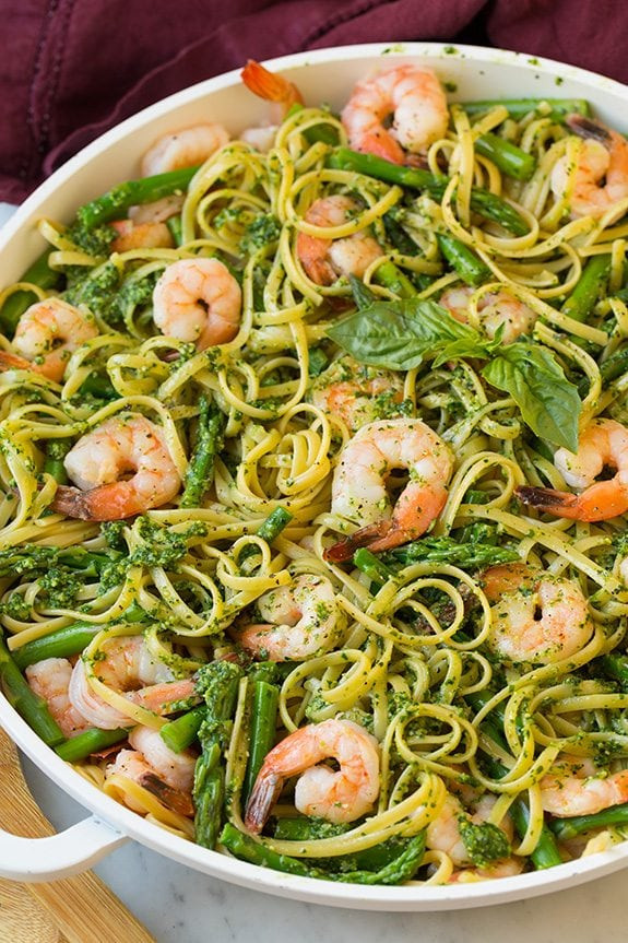 Asparagus Shrimp Pasta
 Pesto Pasta with Shrimp and Asparagus Cooking Classy