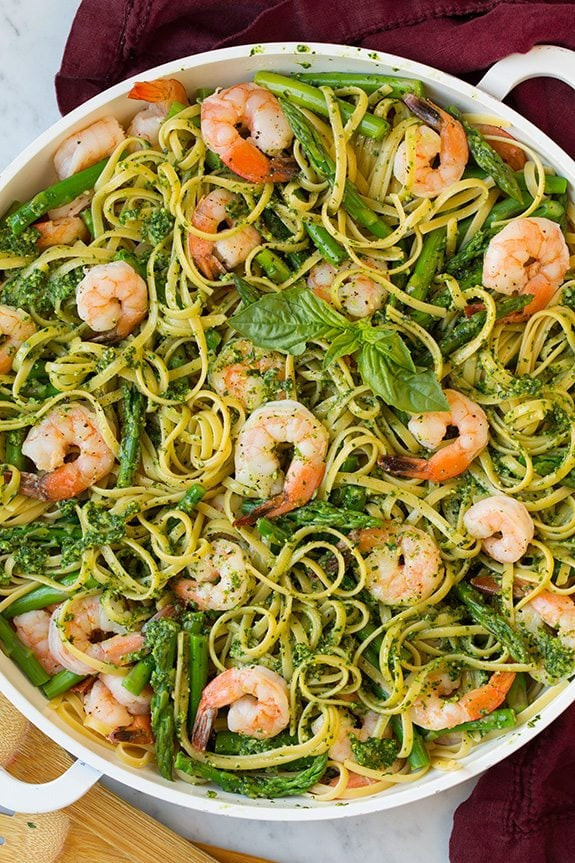 Asparagus Shrimp Pasta
 Shrimp Pesto Pasta with Asparagus Cooking Classy