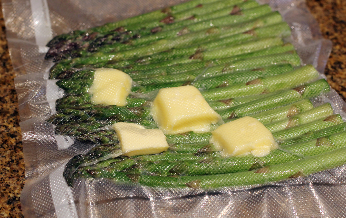 Asparagus Sous Vide
 Sous Vide Butter Poached Asparagus with Fresh Mint