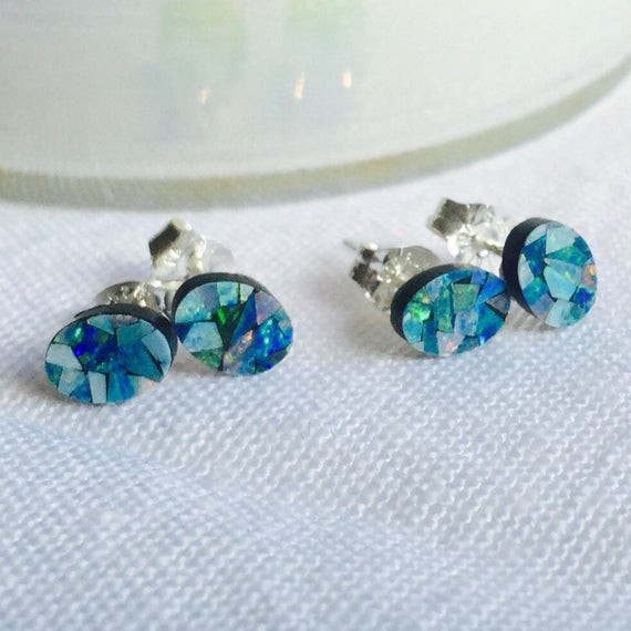 Australian Opal Earrings
 Australian Opal Earrings Opal Mosaic Earrings by PSJewelryShop