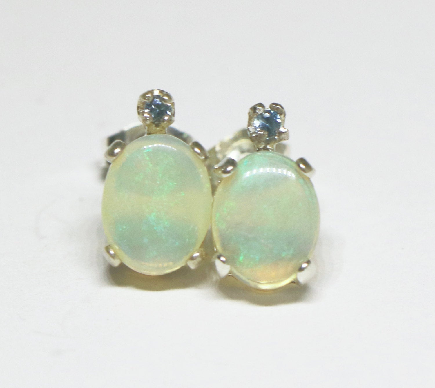 Australian Opal Earrings
 Australian Opal Earrings Genuine Opal Sterling Silver Stud