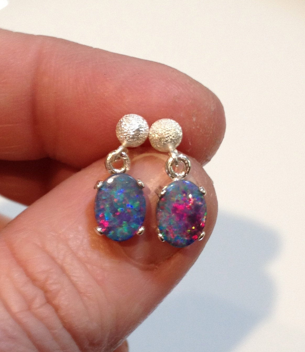 Australian Opal Earrings
 Australian Opal Earrings Best Quality Silver Studs Lots