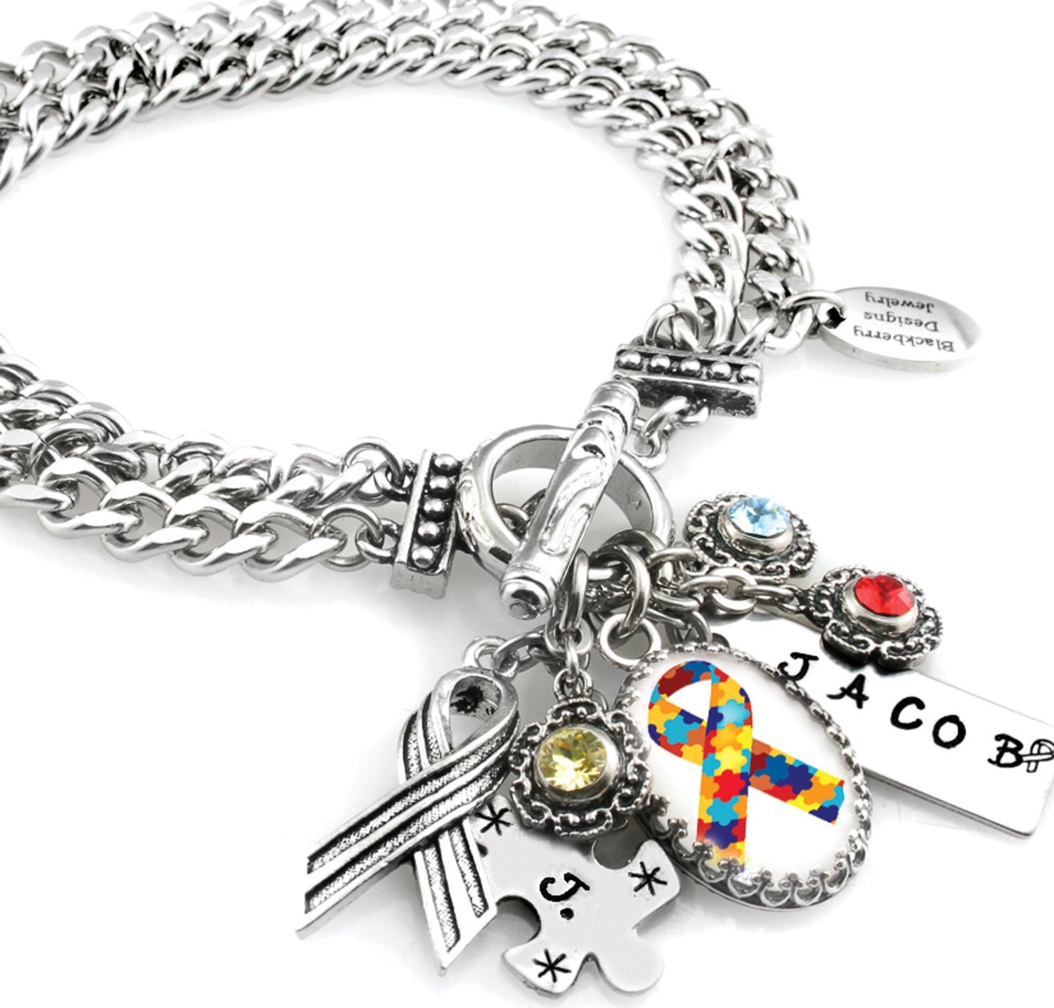 Autism Awareness Bracelet
 Autism Awareness Charm Bracelet Autism Jewelry Customized