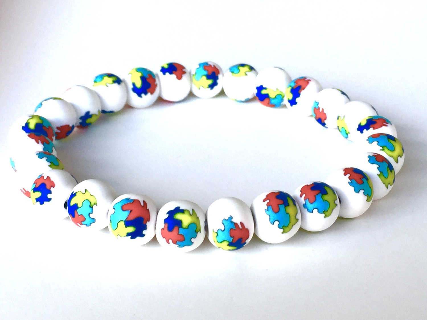 Autism Awareness Bracelet
 Autism Awareness Bracelet Polymer Clay Beads Bracelet