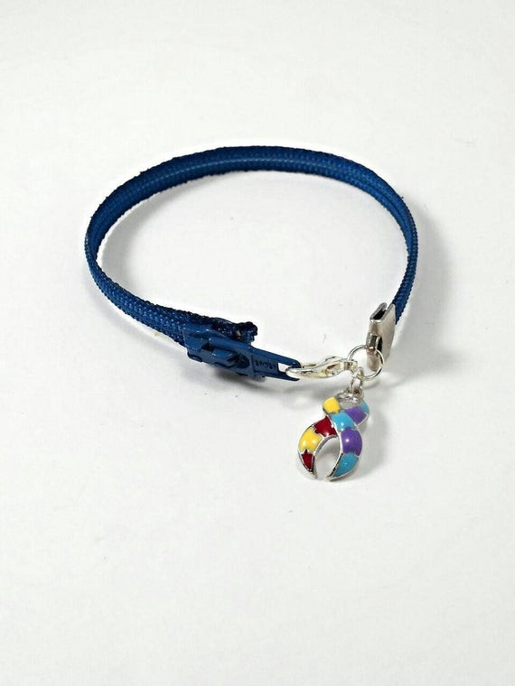 Autism Awareness Bracelet
 Autism bracelet Autism awareness jewelry zipper bracelet