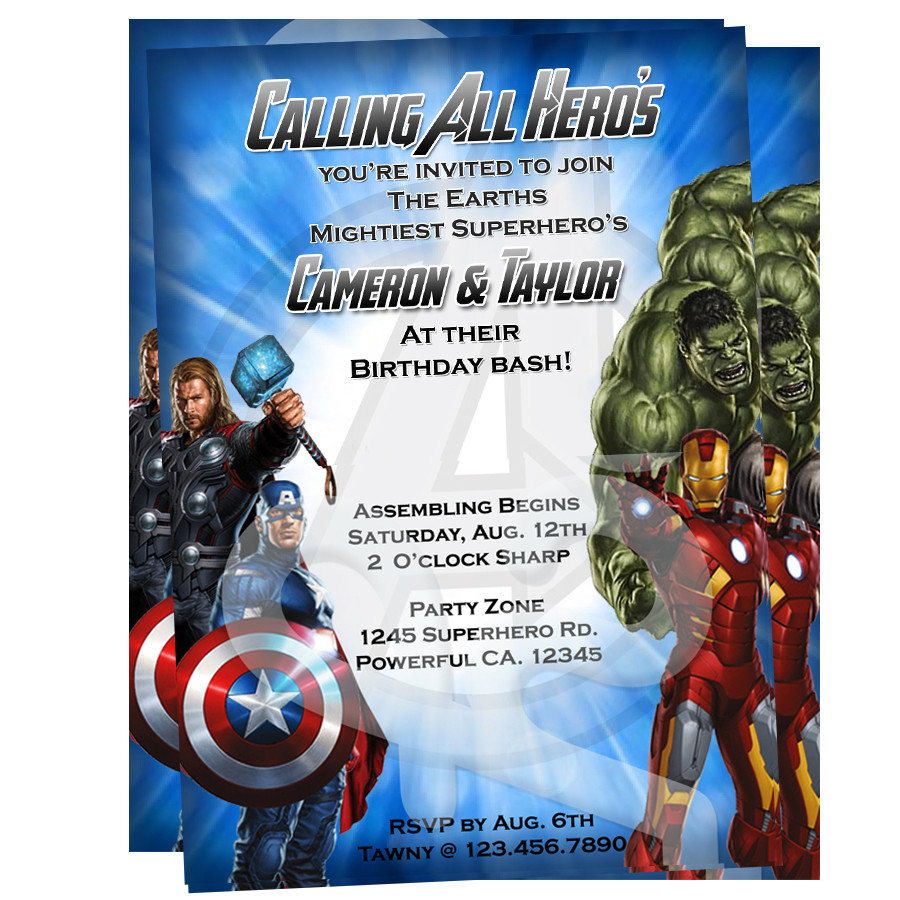 Avengers Birthday Invitation
 Avengers Invitations