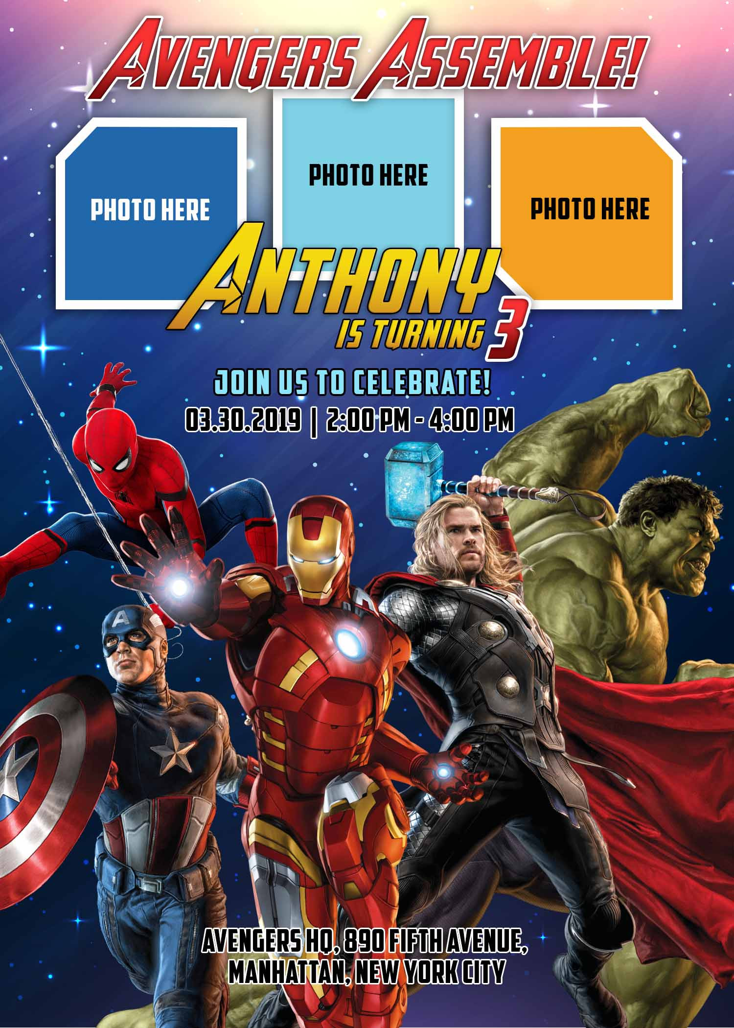 Avengers Birthday Invitation
 Avengers Invitation Birthday Template