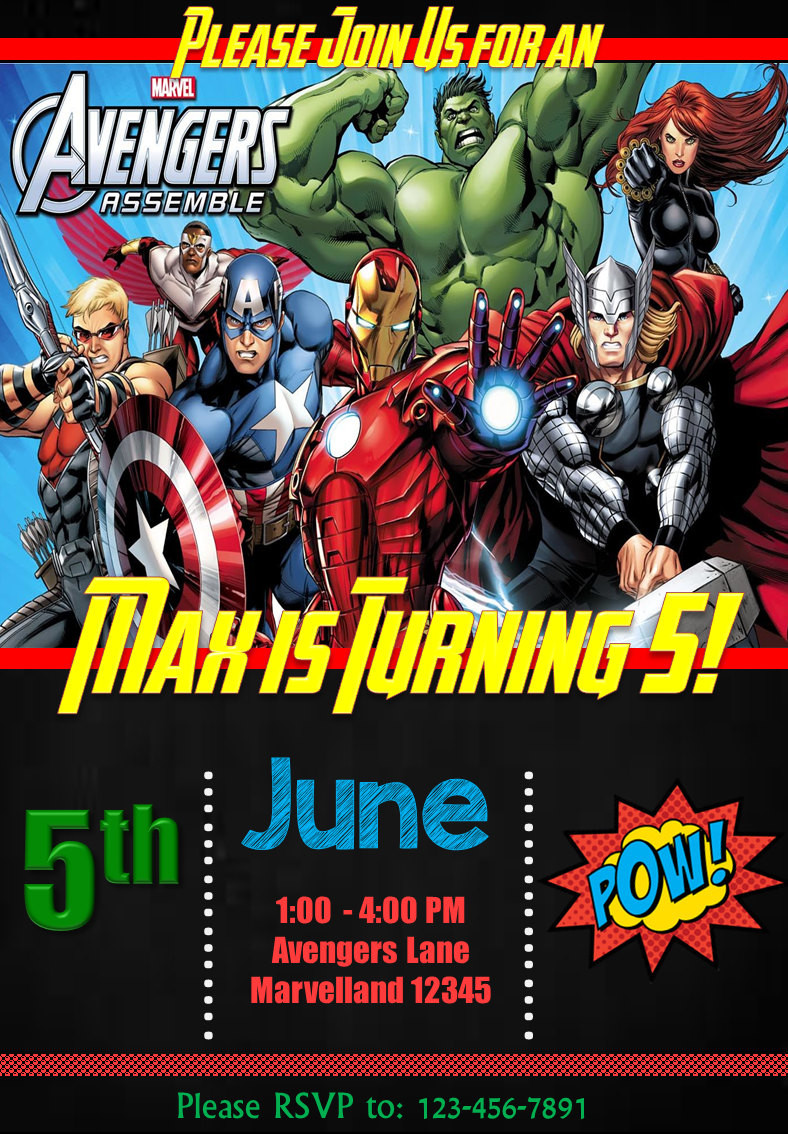 Avengers Birthday Invitations
 Avengers Birthday Invitation