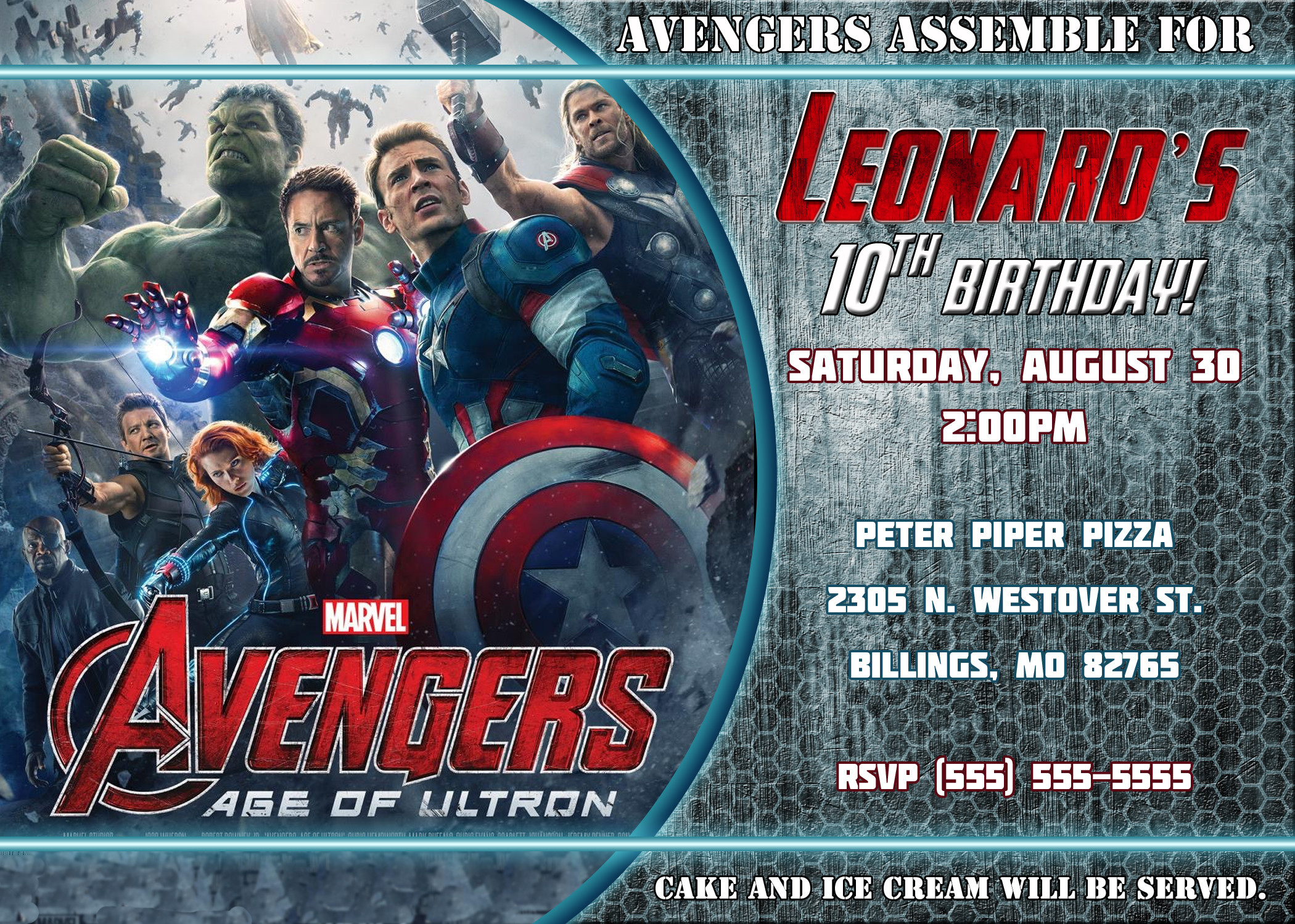 Avengers Birthday Invitations
 Avengers Birthday Invitation