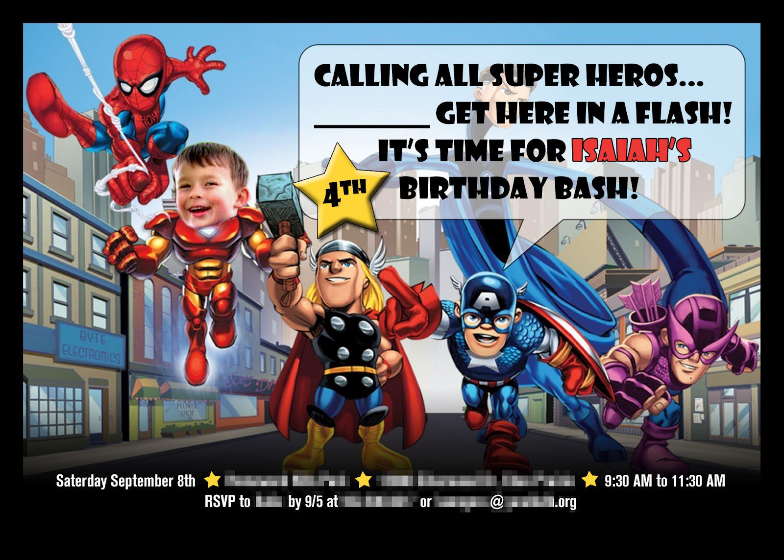 Avengers Birthday Invitations
 Avengers Birthday Invitations