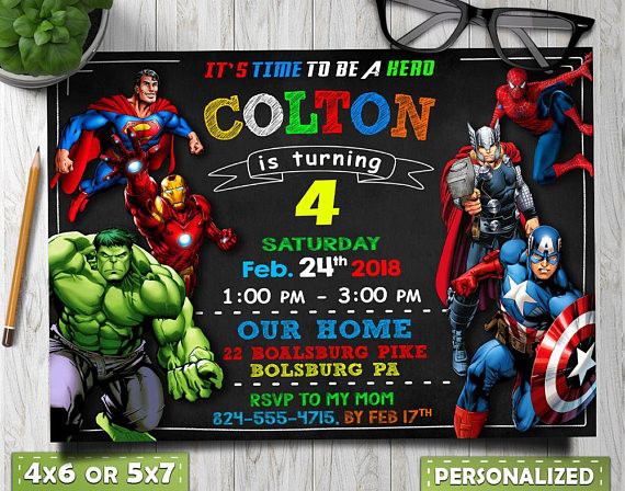 Avengers Birthday Invitations
 Avengers Birthday Invitation Avengers Invitation Avengers