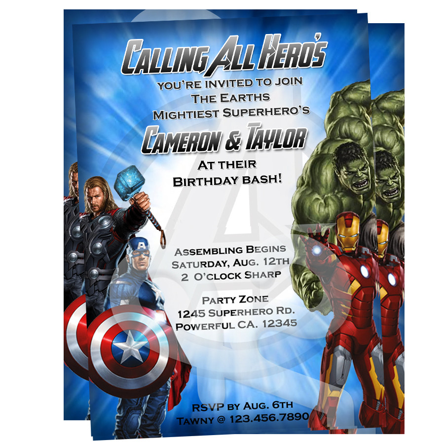 Avengers Birthday Invitations
 Avengers Invitations