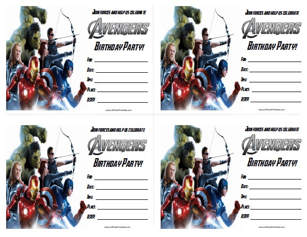 Avengers Birthday Invitations
 The Avengers Birthday Party Invitations Free Printable